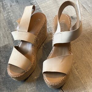Franco Sarto Tan Espadrille Wedge Sandals